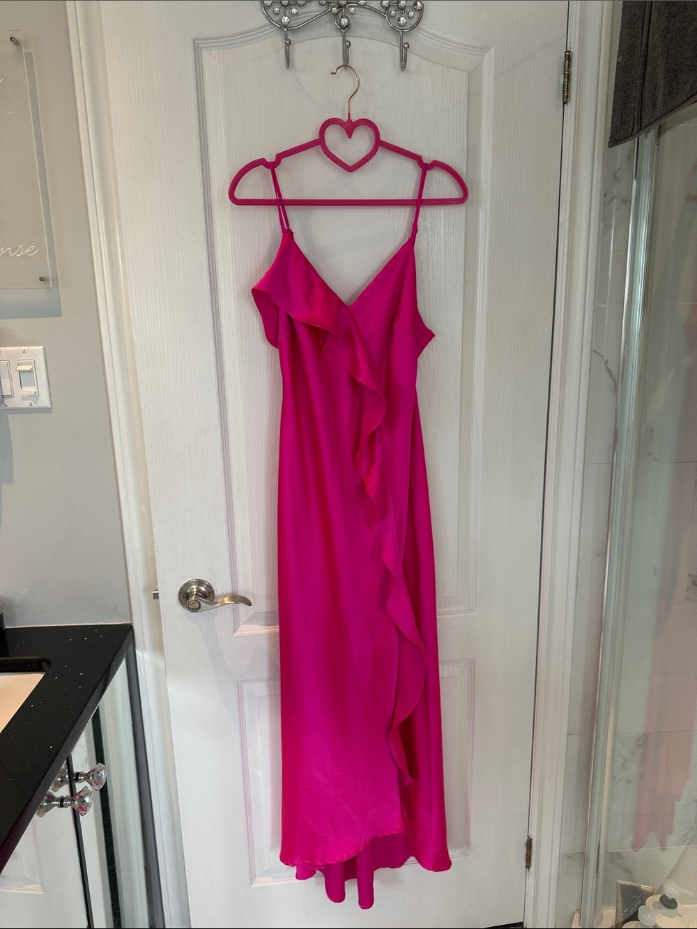Women’s Fuchsia Ruffle Slip Dress sz M